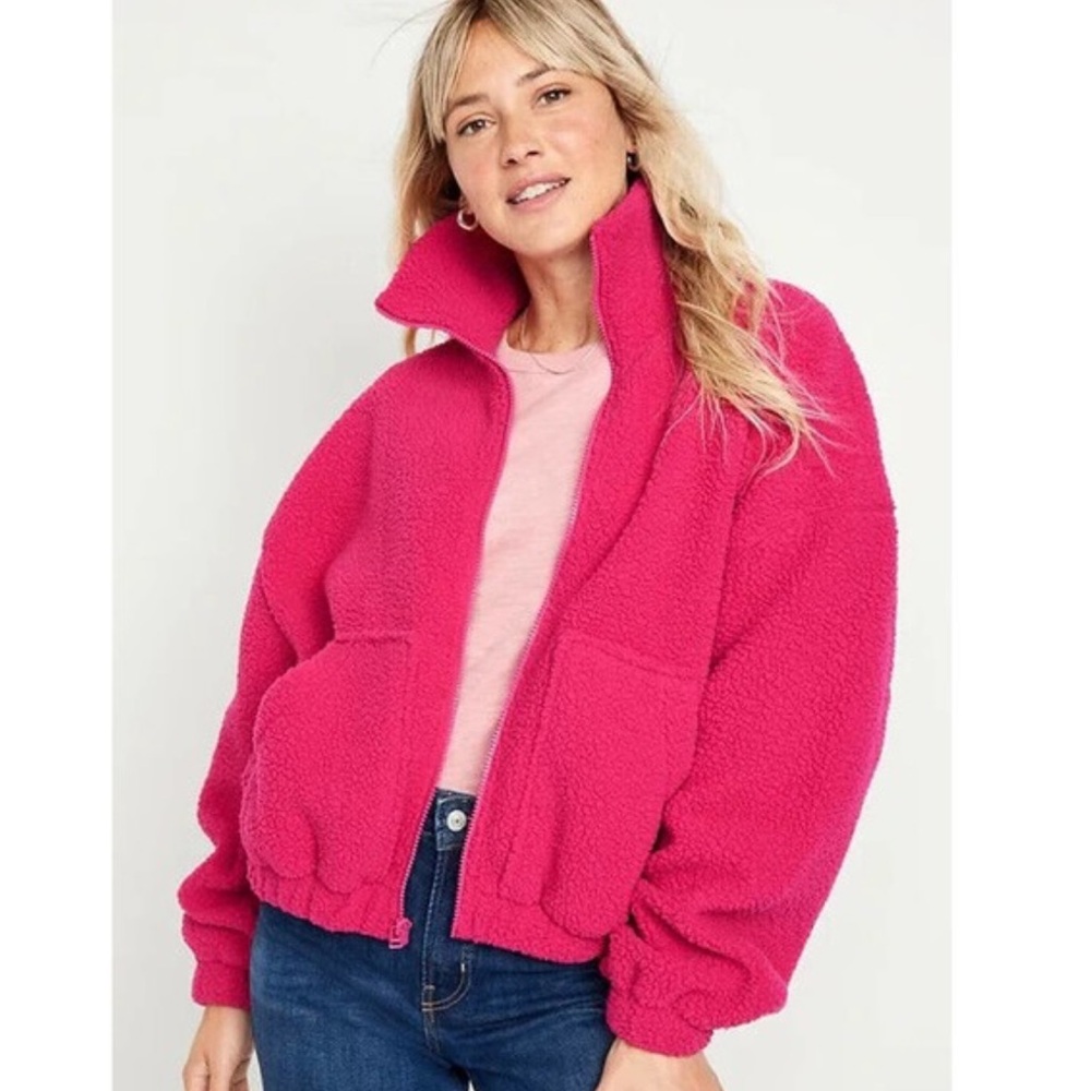 Women's Pink Fleece Sweater